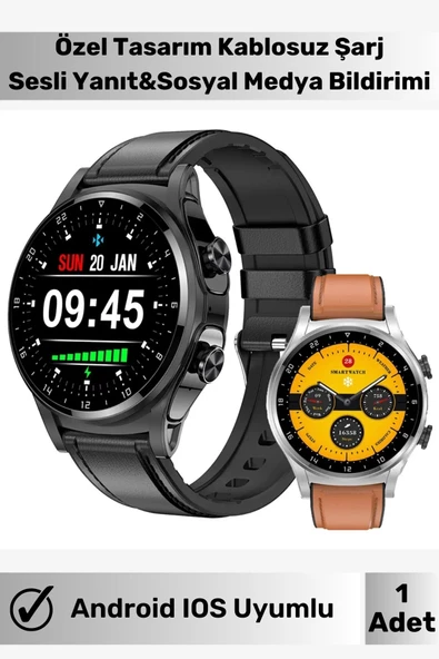 Özel Seri Amoled Ekran Akıllı Saat 1.62 ınch Spor Mod&Sesli Yanıt&Müzik Kontrol Saat Watch