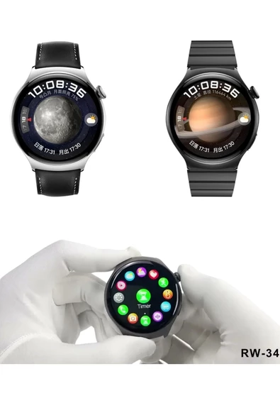 Android IOS Uyumlu 3 Kordonlu AMOLED Ekran Kadın Erkek Akıllı Saat Smart Watch - 3