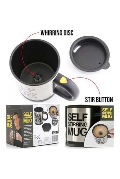 Otomatik Kendinden Karıştırma Mikser Kupa Yaratıcı Çelik - 3