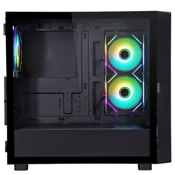 POWERBOOST PB-P4367BB 3-RGB FANLI LCD EKRANLI GAMING MID-TOWER PC KASASI - Resim 6