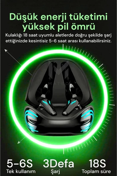 Android IOS Uyumlu Gürültü Önleyici &Yüksek Sesli Işıklı Bluetooth Oyuncu Kulaklığı - 3