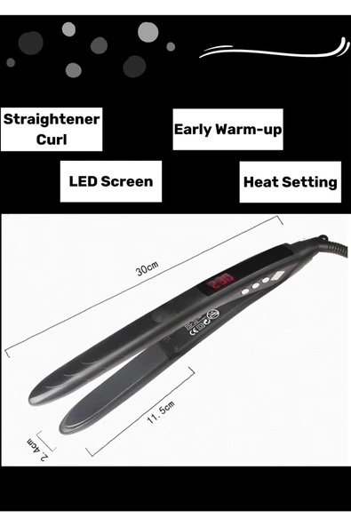 Profesyonel Isı Ayarlı LCD Ekran Saç Düzleştirici Straightener Hair