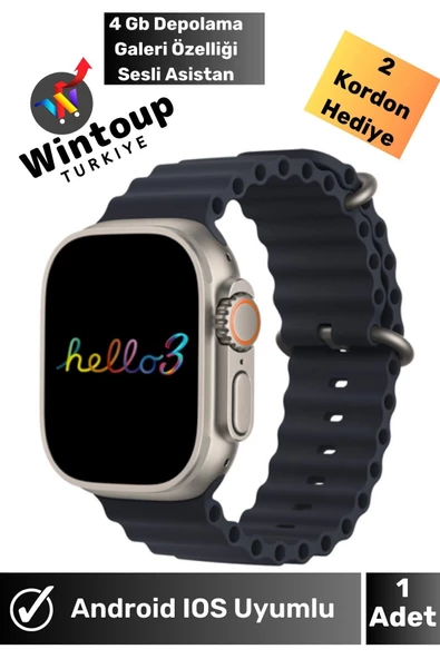 Huawei&Xiaomi&Samsung Uyumlu Amoled Ekran 4gb Hafıza Akıllı Saat Smart Watch ürün görseli