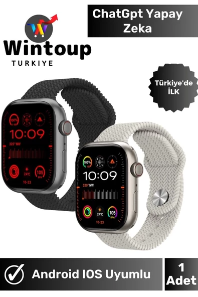 Akıllı Telefon Uyumlu Chatgpt Yapay Zeka Tam Amoled Ekran Akıllı Saat Smart Watch - 1