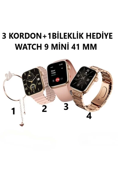 Smart Watch 3 Strap+1Bracelet Gift 41 Mm Amoled Screen For Women