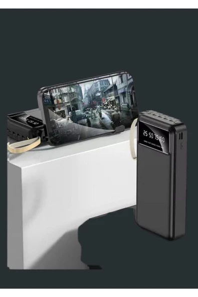 Powerbank quality 20.000 mah Led Işıklı Fenerli Güç Bankası Taşınabilir Şarj aleti - 3