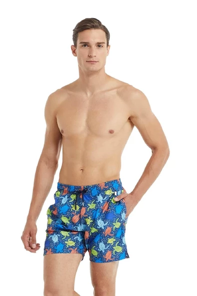 Blackspade 10033 Erkek Deniz Kaplumbağası Baskılı Şort Mayo - 2