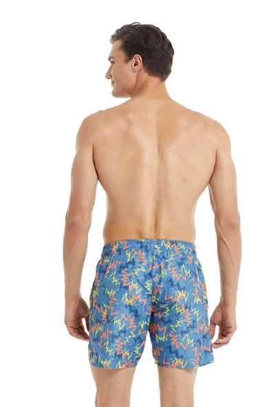 Blackspade 10041 Erkek Geometrik Yıldırım Baskılı Şort Mayo - 2