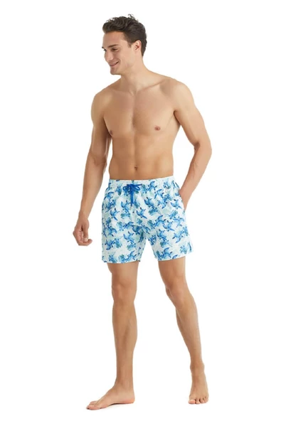 Blackspade 10412 Erkek Deniz Kaplumbağası Baskılı Şort Mayo - 3