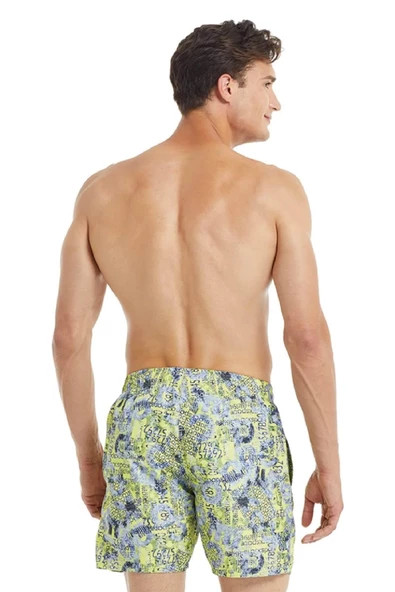 Blackspade 10034 Erkek Sarı Baskılı Şort Mayo - 2