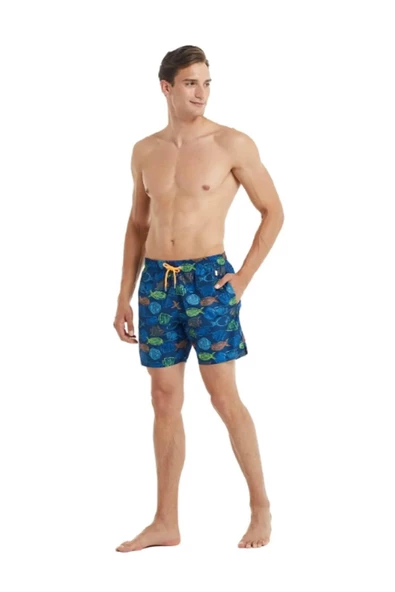 Blackspade 10028 Erkek Neon Balık Desenli Şort Mayo - 2