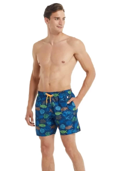 Blackspade 10028 Erkek Neon Balık Desenli Şort Mayo