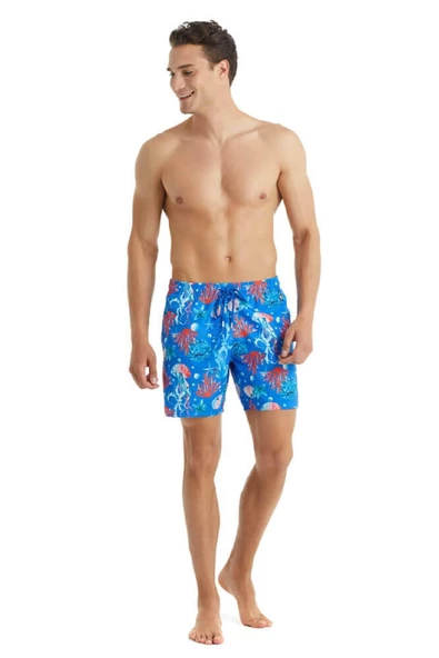 Blackspade 10423 Erkek Deniz Anası Baskılı Şort Mayo - 3