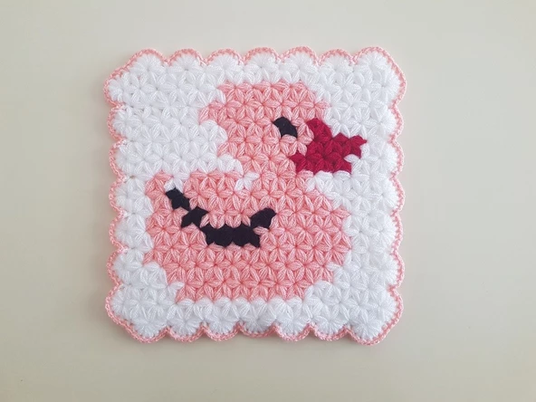 Banyo Bebek el örme lifi Yün Çirkin Ördek Desenli-PEMBE - 3