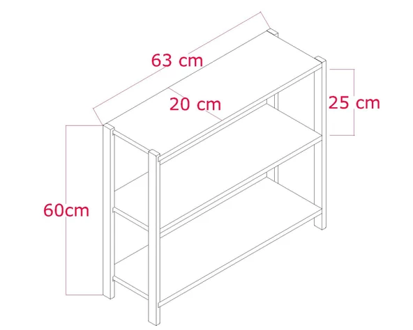 Melis Atlantik Çam Ahşap 3 Katlı Çiçeklik, Saksılık, Çiçek Standı, Dekoratif Raf / Çok Amaçlı Kullanım - 4
