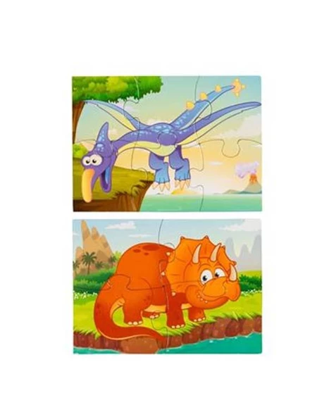 4 Mini Puzzle Sevimli Dinozorlar - 3