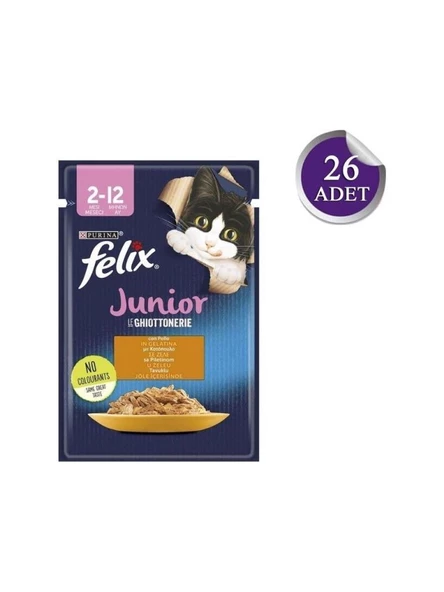 Felix Tavuklu Yaş Kedi Maması Yavru 85 Gr*26 Adet