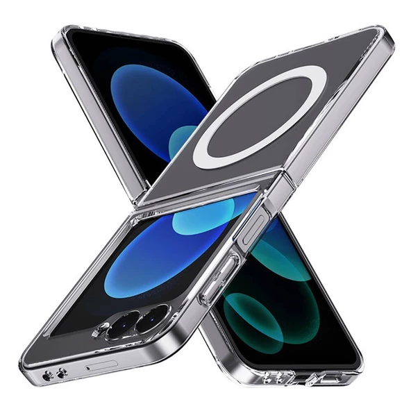 Samsung Galaxy Z Flip 6 Kılıf Nitro Anti Shock Darbe Emici Köşe Korumalı Şeffaf Silikon Kapak - 3