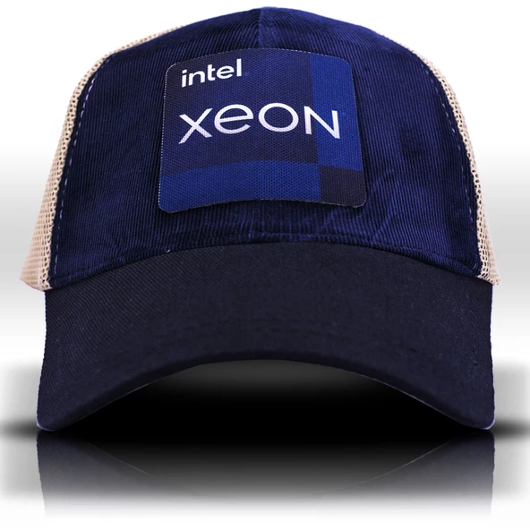 Intel Xeon Lacivert Krem Beyzbol Şapka Unisex