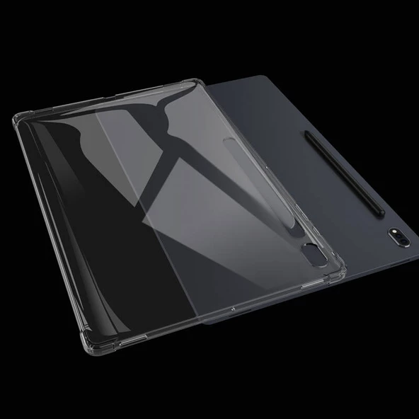 Samsung Galaxy Tab S8 Plus Kılıf Tablet Nitro Anti Shock Darbe Emici Köşe Korumalı Şeffaf Silikon Kapak - 5