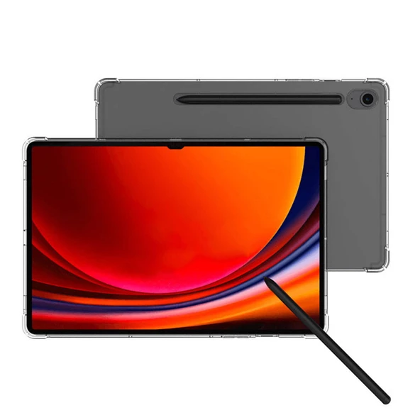 Samsung Galaxy Tab S9 FE Kılıf Nitro Anti Shock Darbe Emici Köşe Korumalı Şeffaf Silikon Kapak - 4