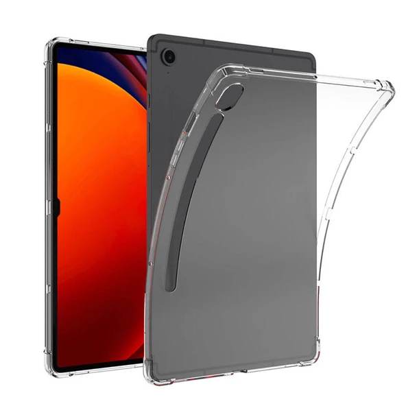 Samsung Galaxy Tab S9 FE Kılıf Nitro Anti Shock Darbe Emici Köşe Korumalı Şeffaf Silikon Kapak