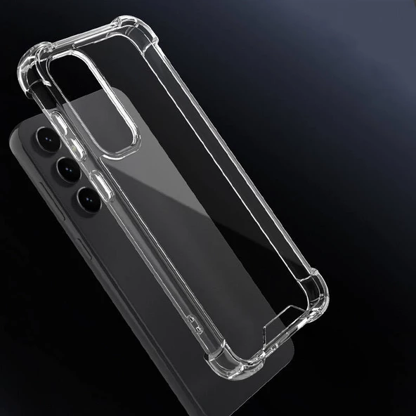 Samsung Galaxy S23 FE Kılıf Nitro Anti Shock Darbe Emici Köşe Korumalı Şeffaf Silikon Kapak - 4