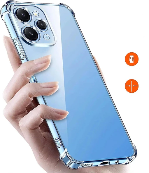 Xiaomi Redmi 12 Kılıf Nitro Anti Shock Darbe Emici Köşe Korumalı Şeffaf Silikon Kapak - Resim 7