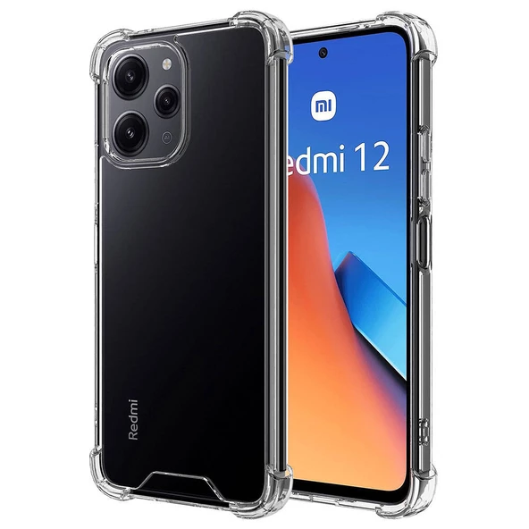 Xiaomi Redmi 12 Kılıf Nitro Anti Shock Darbe Emici Köşe Korumalı Şeffaf Silikon Kapak - Resim 9