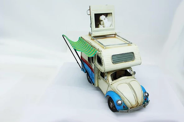Dekoratif Metal Karavan Çerçeveli ,Kumbaralı Tenteli Biblo - 3