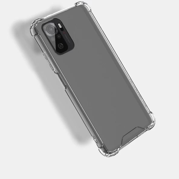 Xiaomi Redmi Note 10 Kılıf Nitro Anti Shock Darbe Emici Köşe Korumalı Şeffaf Silikon Kapak - Resim 4