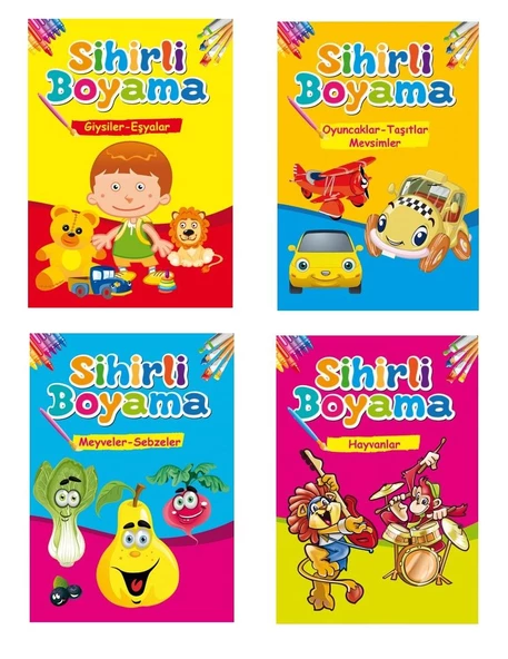 Okul Öncesi Sihirli Boyama Seti 4 Kitap