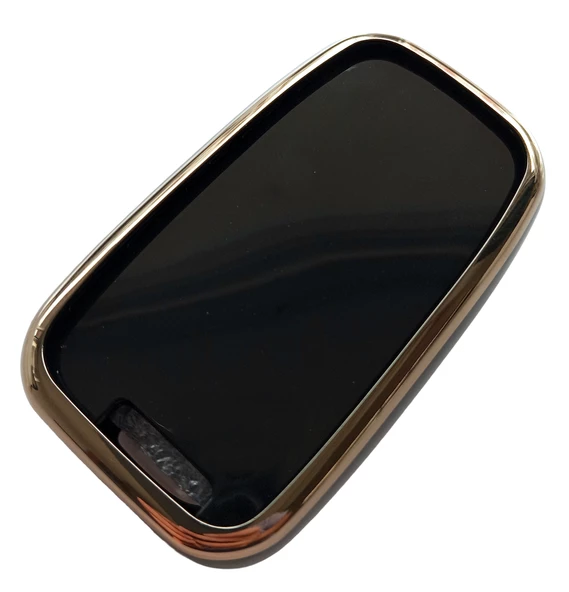 Hyundai Ix35 Santa Fe Sonata Elantra Uyumlu Smart Kumanda Kılıfı Oto Anahtarlık Siyah Gold - Resim 3