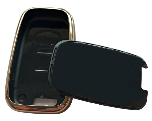 Hyundai Ix35 Santa Fe Sonata Elantra Uyumlu Smart Kumanda Kılıfı Oto Anahtarlık Siyah Gold - Resim 5