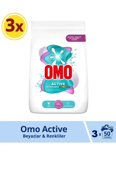 Omo Active Beyazlar ve Renkliler Toz Deterjanı 22.5 kg 150 Yıkama