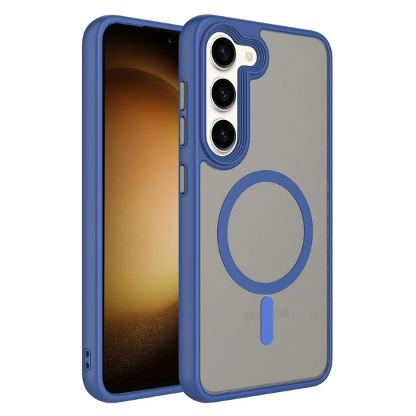 Galaxy S23 Kılıf Mat Arka Yüzey Wireless Şarj Özellikli Flet Magsafe Kılıf - 2