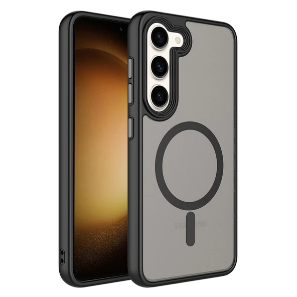 Galaxy S23 Kılıf Mat Arka Yüzey Wireless Şarj Özellikli Flet Magsafe Kılıf - 4