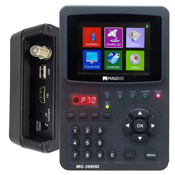 Magbox MG-368HD 3.5 İnç Full HD LCD Ekranlı Görüntülü Dijital Uydu Yön Bulucu Cihazı Aleti Uydu Ayarlama Makinası