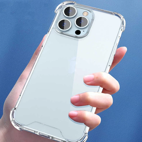 iPhone 14 Pro Kılıf Nitro Anti Shock Darbe Emici Köşe Korumalı Şeffaf Silikon Kapak - 10