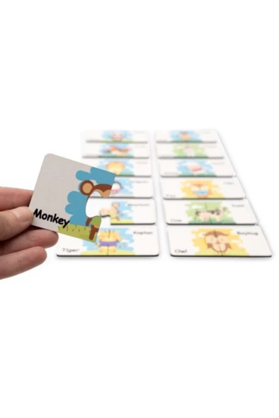 Montessori Ahşap Eşleştirme Kartları / 1+ Yaş / Çocuklar İçin Eğitici, Öğretici ve Güvenli Oyun Seti - 2