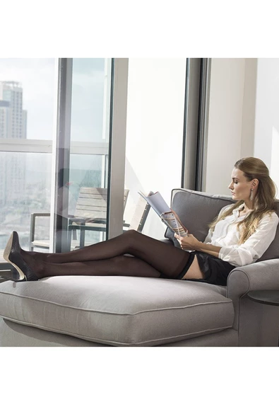 Mus Kaçmaz Lastikli Çorap 70 denye 38 Bronz - Resim 2