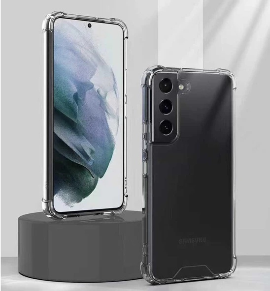 Samsung Galaxy S22 Kılıf Nitro Anti Shock Darbe Emici Köşe Korumalı Şeffaf Silikon Kapak - Resim 3