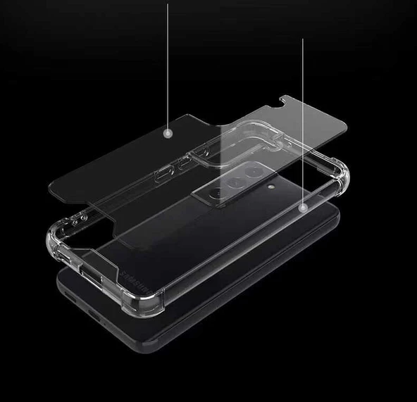 Samsung Galaxy S22 Kılıf Nitro Anti Shock Darbe Emici Köşe Korumalı Şeffaf Silikon Kapak - Resim 6