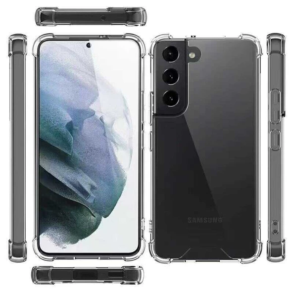 Samsung Galaxy S22 Kılıf Nitro Anti Shock Darbe Emici Köşe Korumalı Şeffaf Silikon Kapak - Resim 2