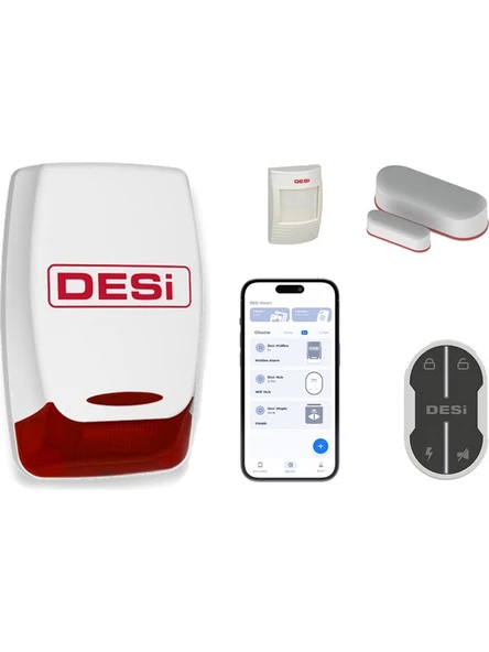 Desi Alarm Midline Smart Plus Akıllı Hırsız Alarm Sistemi Seti(Wifi-Ble-Uygulama ile Kullanım)