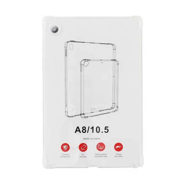 Samsung Galaxy Tab A8 10.5 SM-X200 (2021) Kılıf Zore Tablet Kılıf Nitro Anti Shock Darbe Emici Köşe Korumalı Şeffaf Silikon Kapak - Resim 2