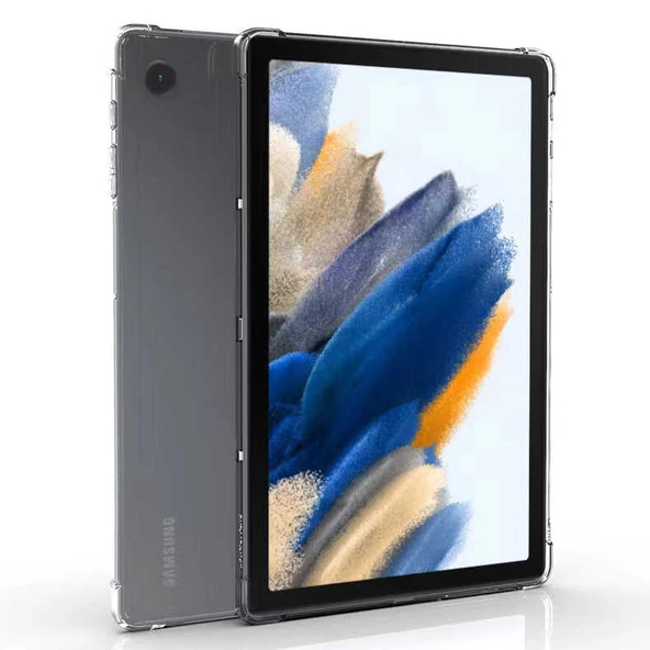 Samsung Galaxy Tab A8 10.5 SM-X200 (2021) Kılıf Zore Tablet Kılıf Nitro Anti Shock Darbe Emici Köşe Korumalı Şeffaf Silikon Kapak