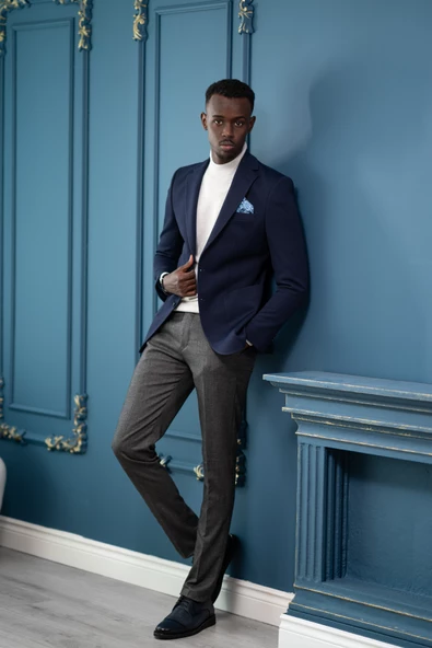 Armürlü Regular Fit Mono Yaka Çift Yırtmaç Torba Cep Tek Ceket - 2