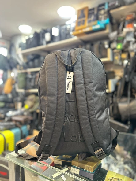 Bagslab Siyah Su Geçirmez Kumaş Sırt Çantası - 5