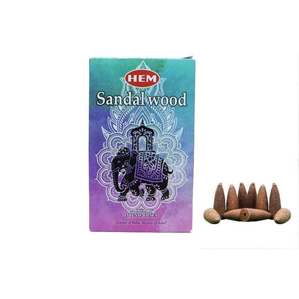 Sandalwood Back Flow Konik Tütsü 10'lu